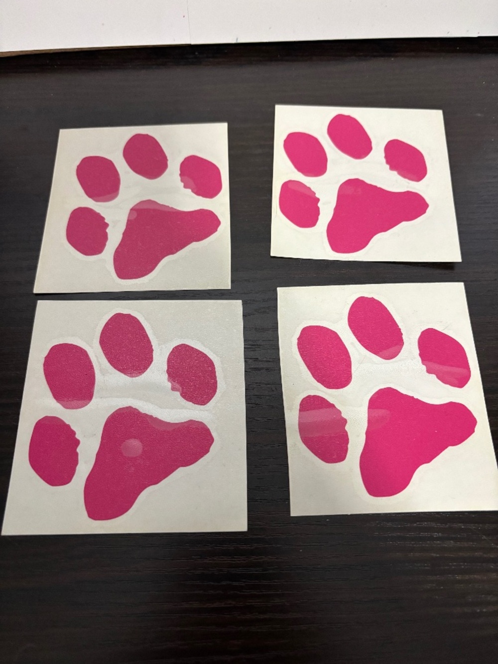 Pink PawPrint window decal stickers  x4